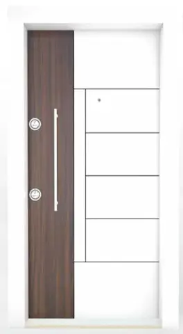 Prego PRG-844 - Elite Çelik Kapı’nın yeni serisi Prego ile ahşap ve metal uyum içinde kullanılıyor. PRG-844 modeli.